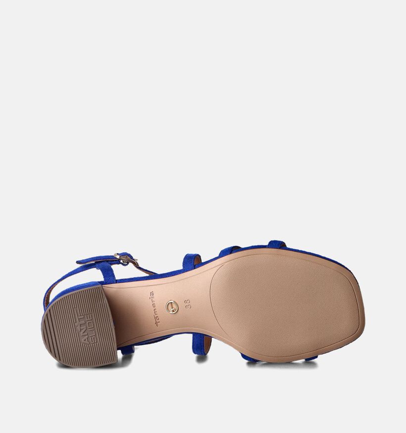 Tamaris Blauwe Sandalen met blokhak voor dames (354364)