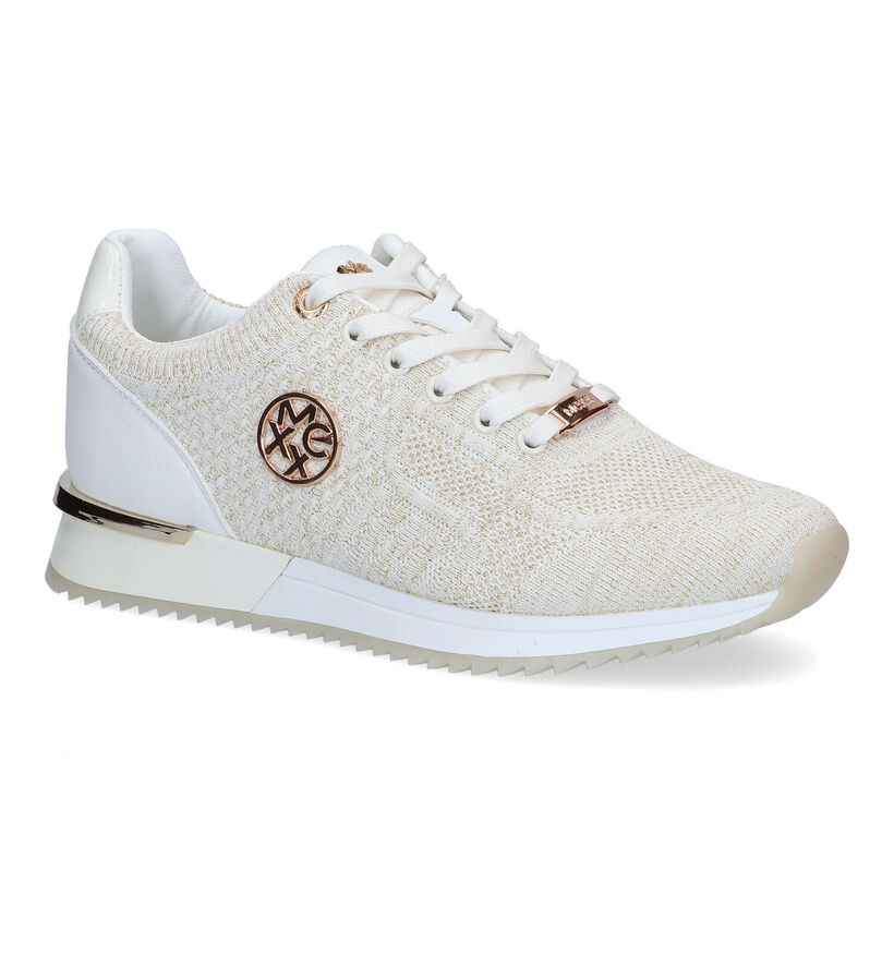 Mexx Gitte Glitter Witte Sneakers voor dames (303568) - geschikt voor steunzolen