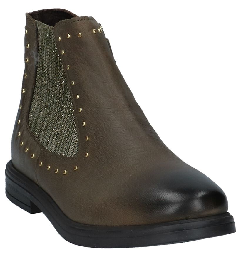 Milo & Mila Chaussures hautes en Vert olive en cuir (226033)