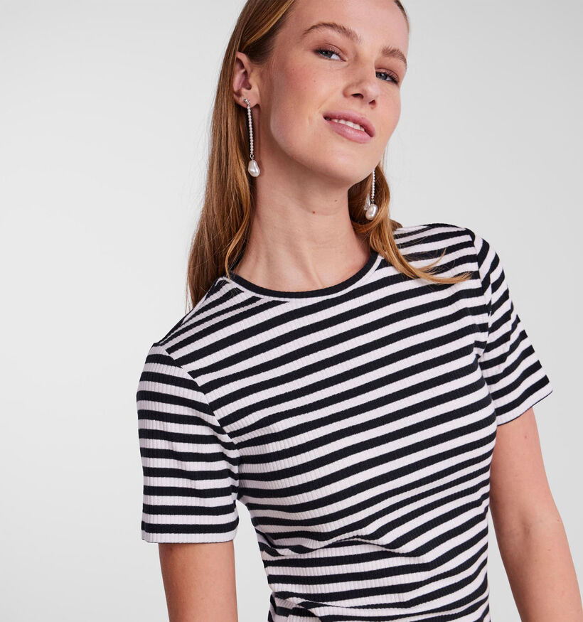 Pieces Ruka Zwarte T-shirt Jurk voor dames (334397)