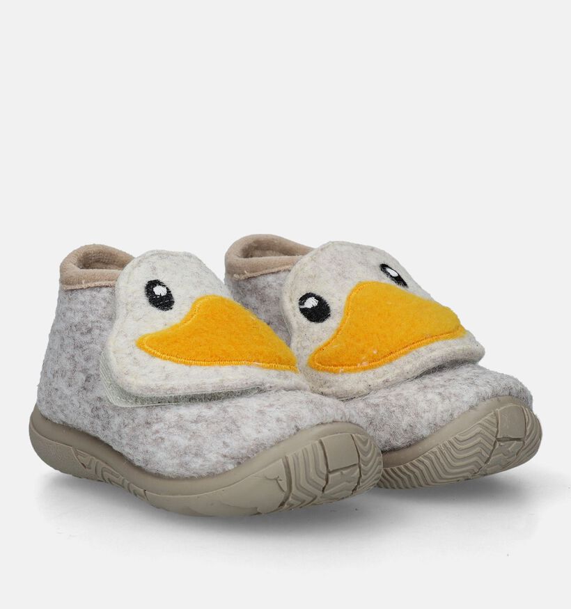 Milo & Mila Beige Babypantoffels voor jongens (332428) - geschikt voor steunzolen