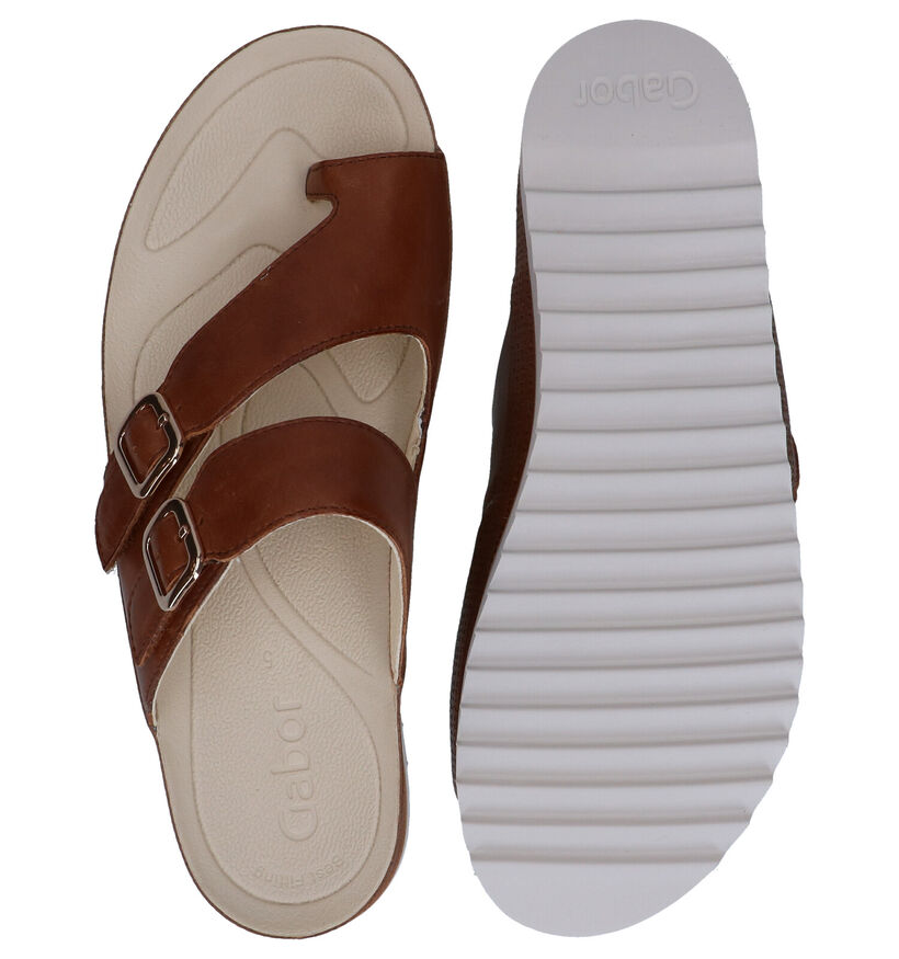 Gabor Best Fitting Cognac Teenslippers in leer (287968)