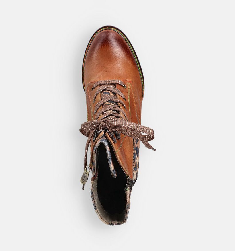 Laura Vita Boots à lacets en Camel pour femmes (364966)