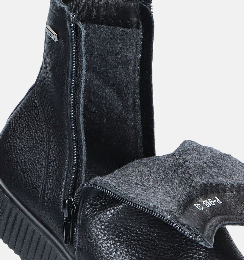 G-Comfort Zwarte Platte enkellaarzen voor dames (348558) - geschikt voor steunzolen