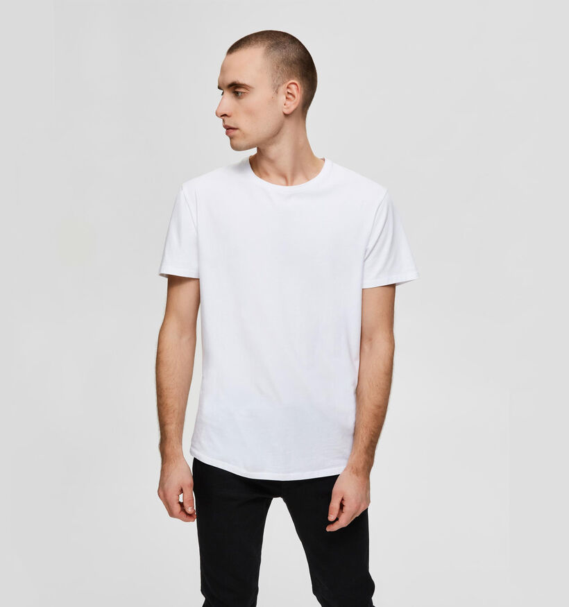 Selected Homme 3 Pack T-shirts en Blanc (281406)