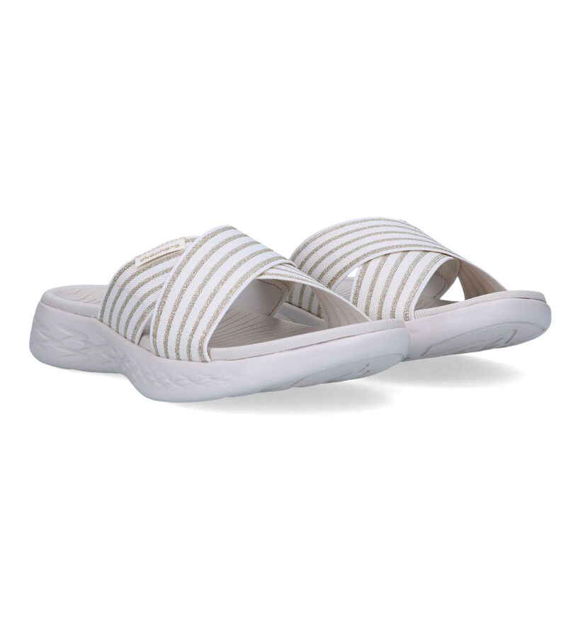 Skechers On-The-Go Beige Slippers in stof (324041)