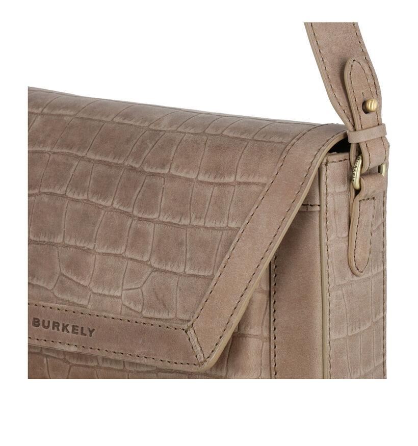 Burkely Croco Cassy Taupe Schoudertas in leer (298850)