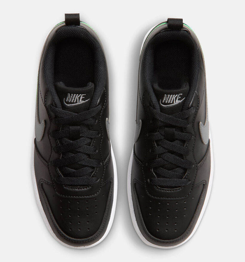 Nike Court Borough Low Zwarte Sneakers voor jongens (377292)