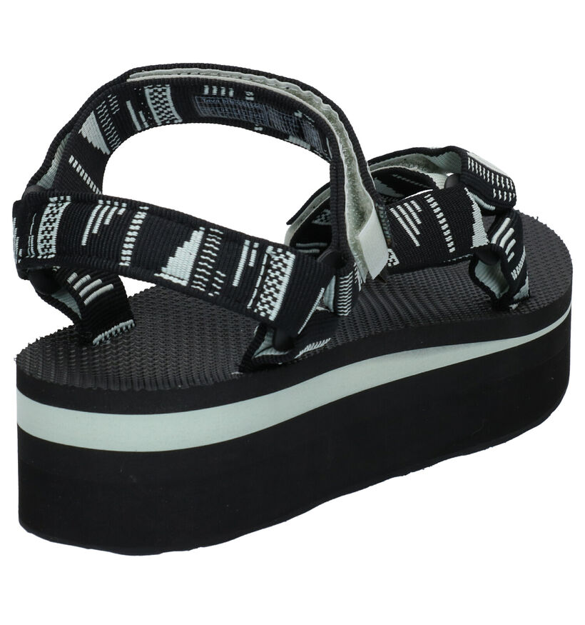 Teva Flatform Sandales en Beige en textile (276303)