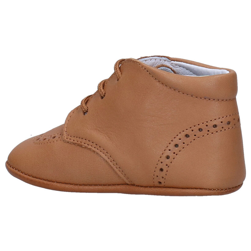 Beberlis Chaussons pour bébé en Cognac en cuir (258912)