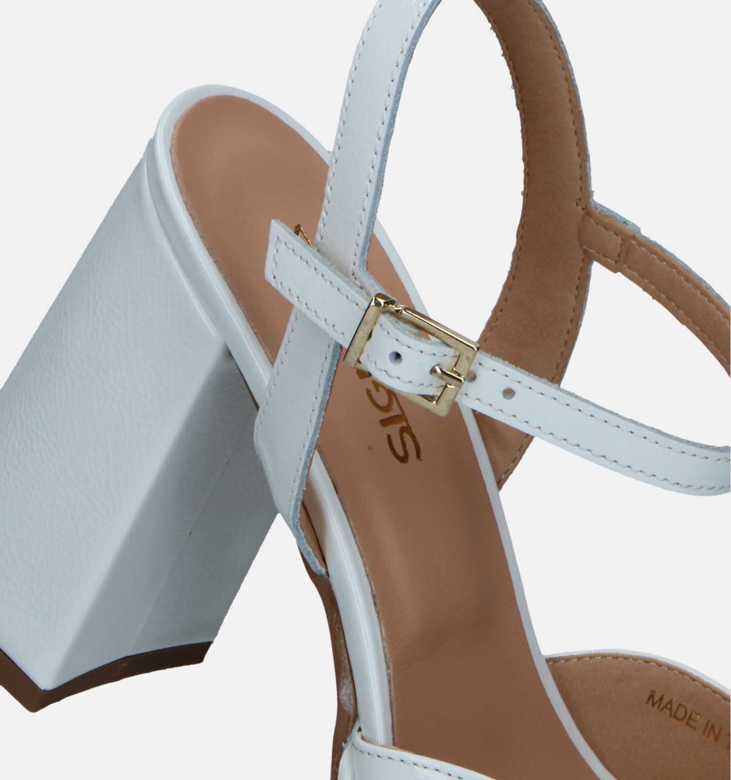 Signatur Witte Sandalen Met Blokhak Dames Sandalen Online op TORFS.BE