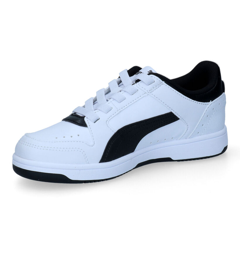 Puma Rebound Joy Baskets en Blanc pour filles, garçons (318745) - pour semelles orthopédiques