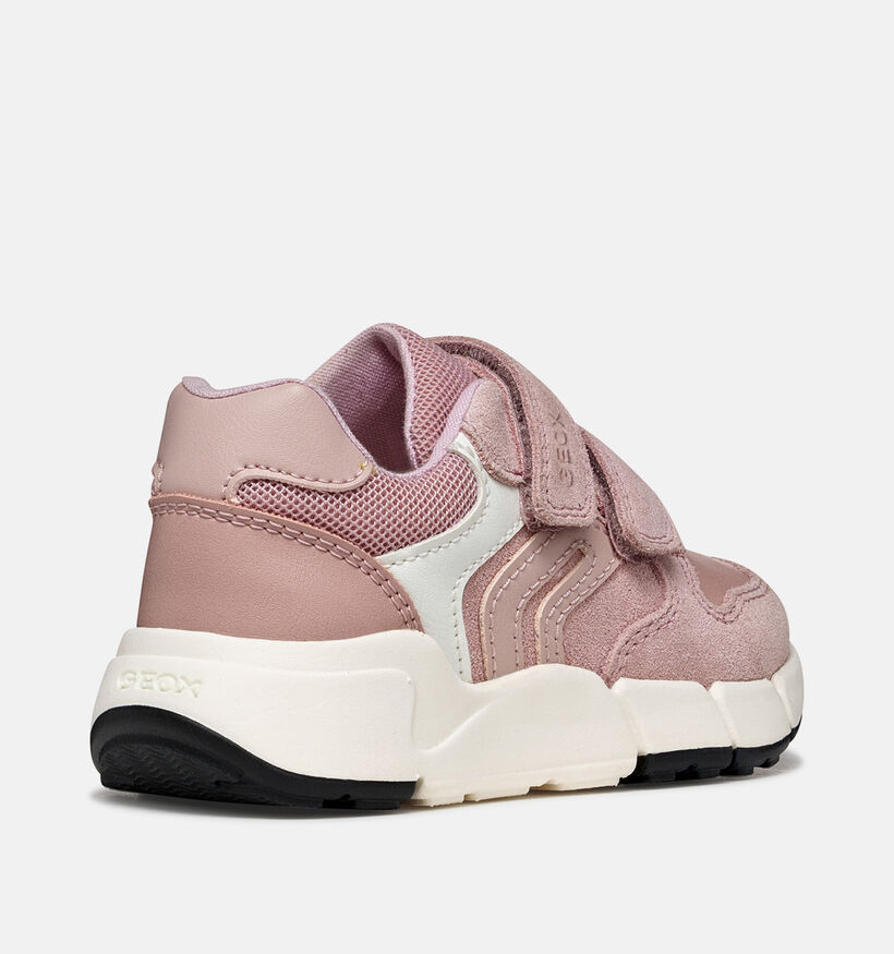 Geox Flexyper Baskets basses en Rose pour filles (376245) - pour semelles orthop&eacute;diques