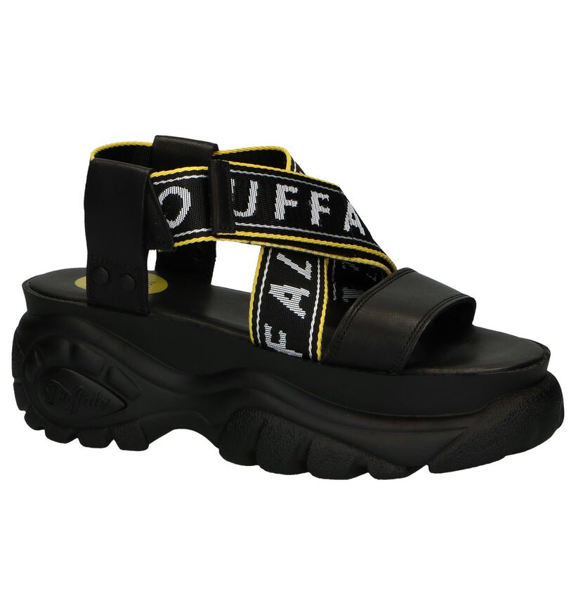 Zwarte Sandalen Buffalo London Bo in leer (240557)