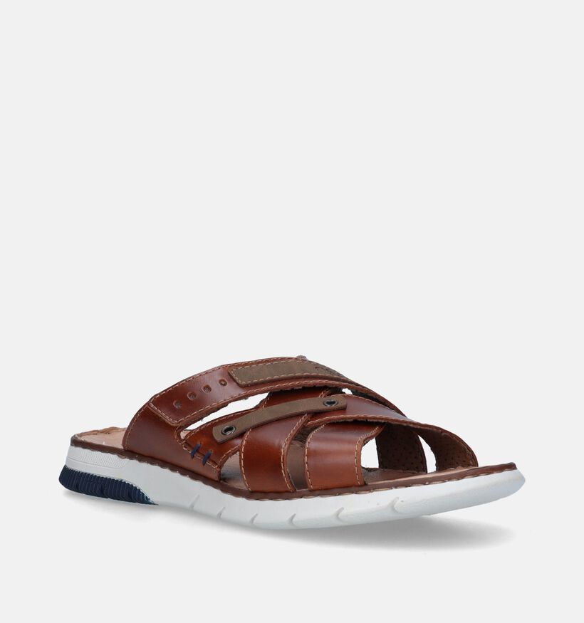 Rieker Nu-pieds casual en Cognac pour hommes (339195)