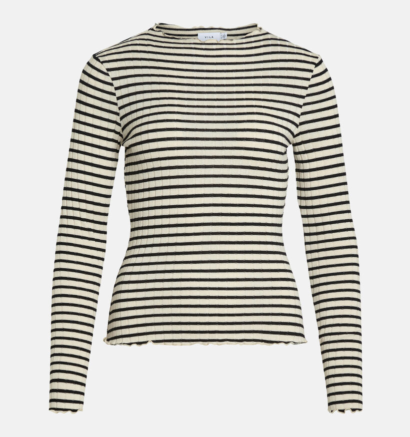 Vila Rika Gestreepte Trui Wit/Zwart voor dames (361365)