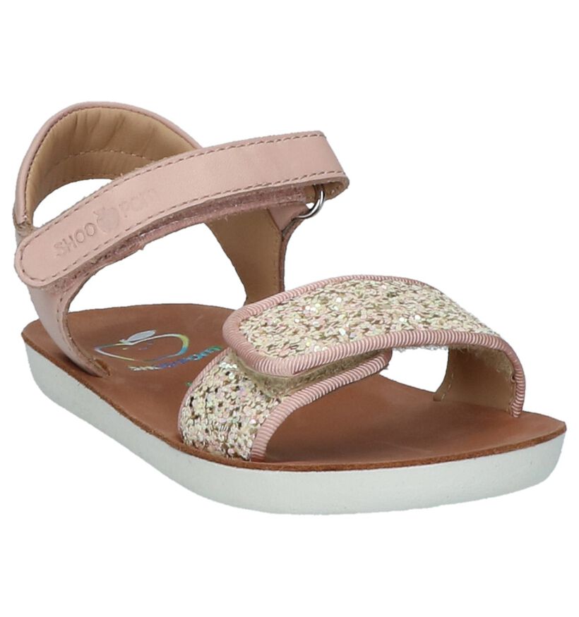 Roze Shoo Pom Goa Scratch Piping Sandalen in leer (215625)