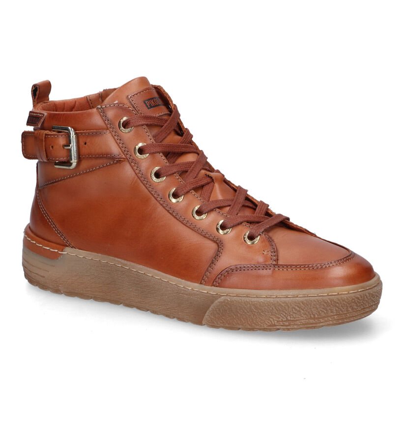 Pikolinos Vitoria Cognac Hoge Sneakers in leer (315922)