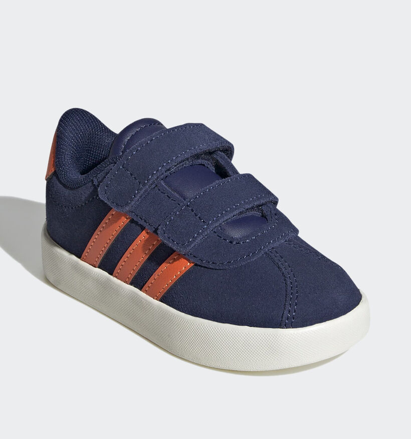 adidas VL Court 3.0 Blauwe/Oranje Sneakers voor jongens, meisjes (366068) - geschikt voor steunzolen