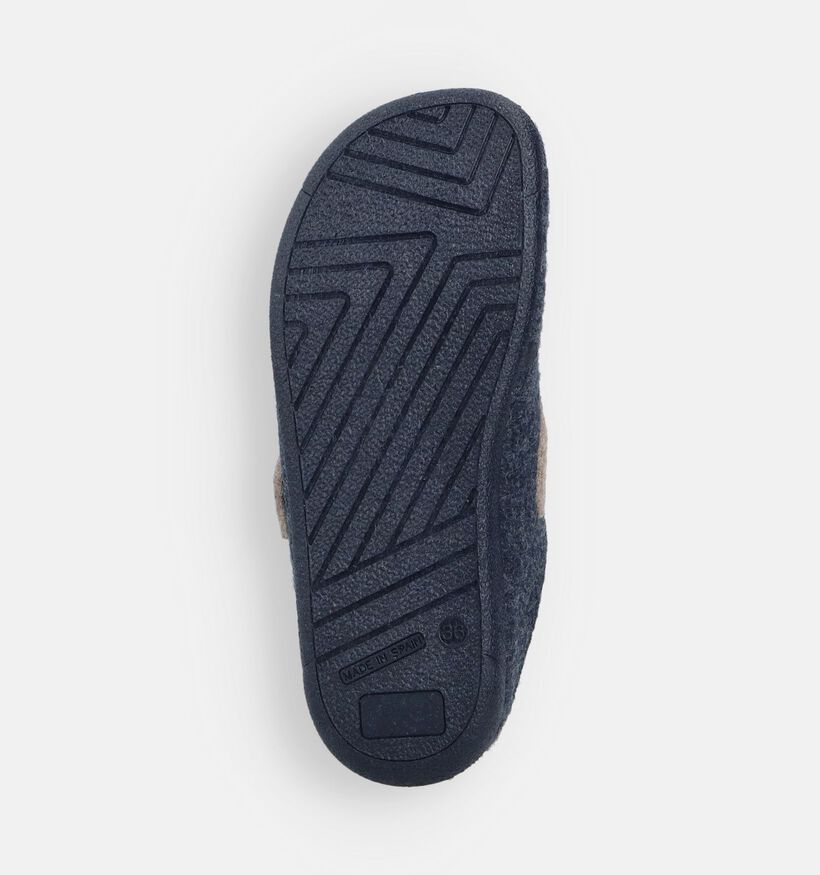 Milo & Mila Pantoufles en Bleu foncé/Gris pour filles, garçons (364949) - pour semelles orthopédiques