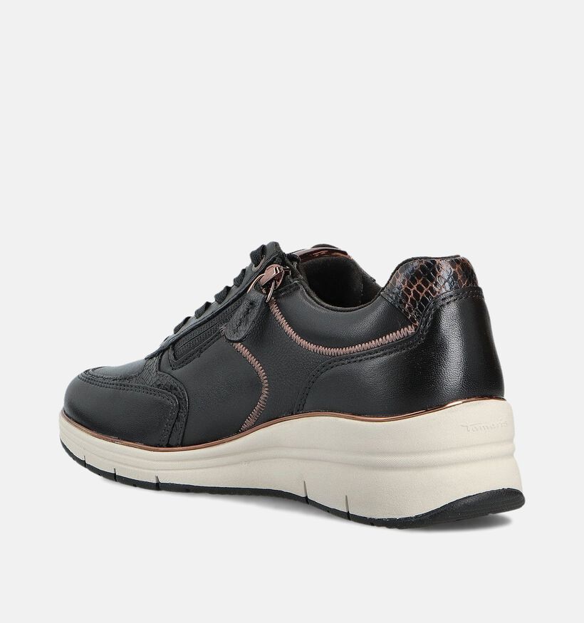 Tamaris Zwarte Veterschoenen voor dames (360614) - geschikt voor steunzolen