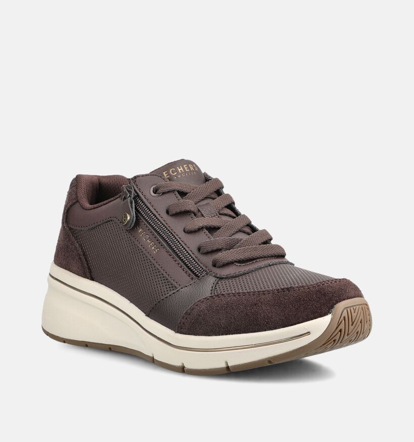 Skechers Billion Flex Luxe Donkerbruine Sneakers voor dames (376927) - geschikt voor steunzolen