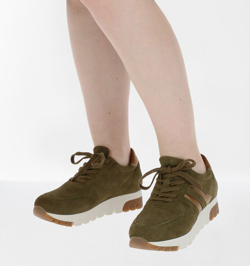 Tamaris Groene Veterschoenen in kunstleer (280760)