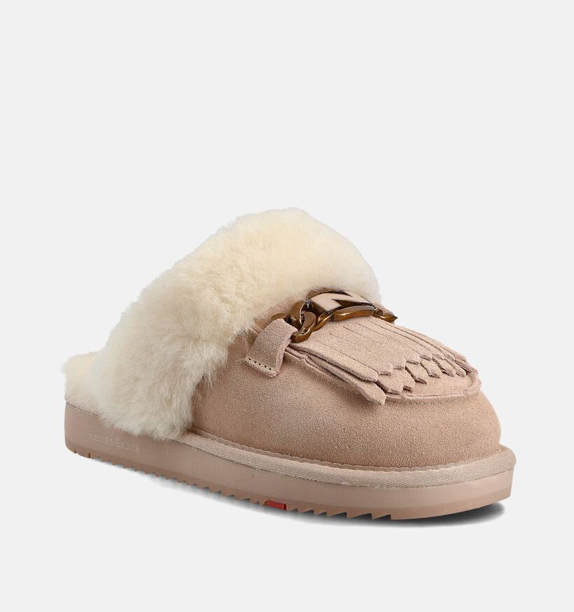 Nathan-Baume Pantoufles ouvertes en Beige pour femmes (363629)