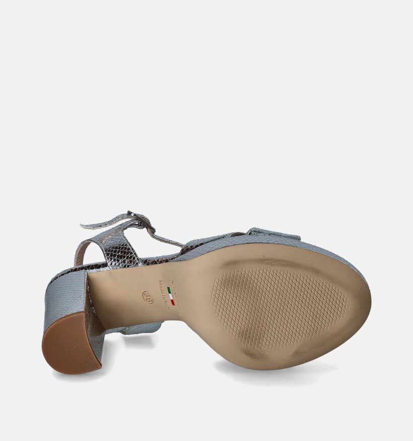 NeroGiardini Zilveren Sandalen met blokhak voor dames (355977)