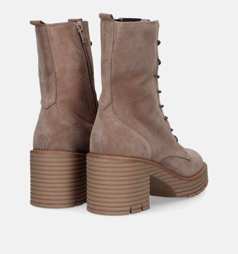 Softwaves Beige Veterboots voor dames (332653) - geschikt voor steunzolen