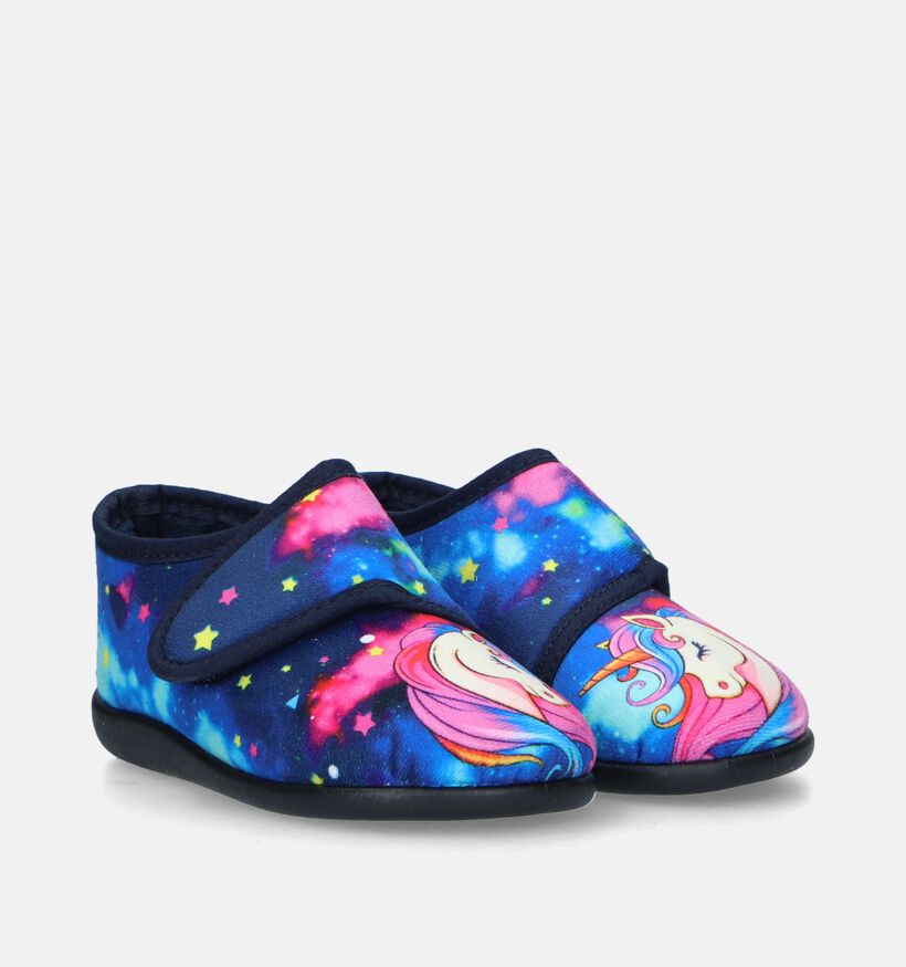 Milo & Mila Blauwe Pantoffels met unicorns voor meisjes (332262)