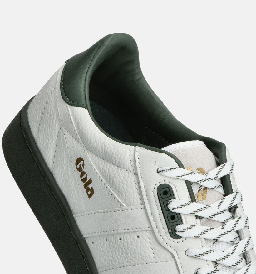 Gola Contact Leather Witte/Zwarte Sneakers voor heren (360716) - geschikt voor steunzolen