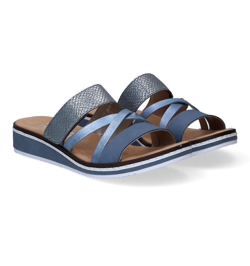 Rieker Blauwe Slippers in kunstleer (306782)