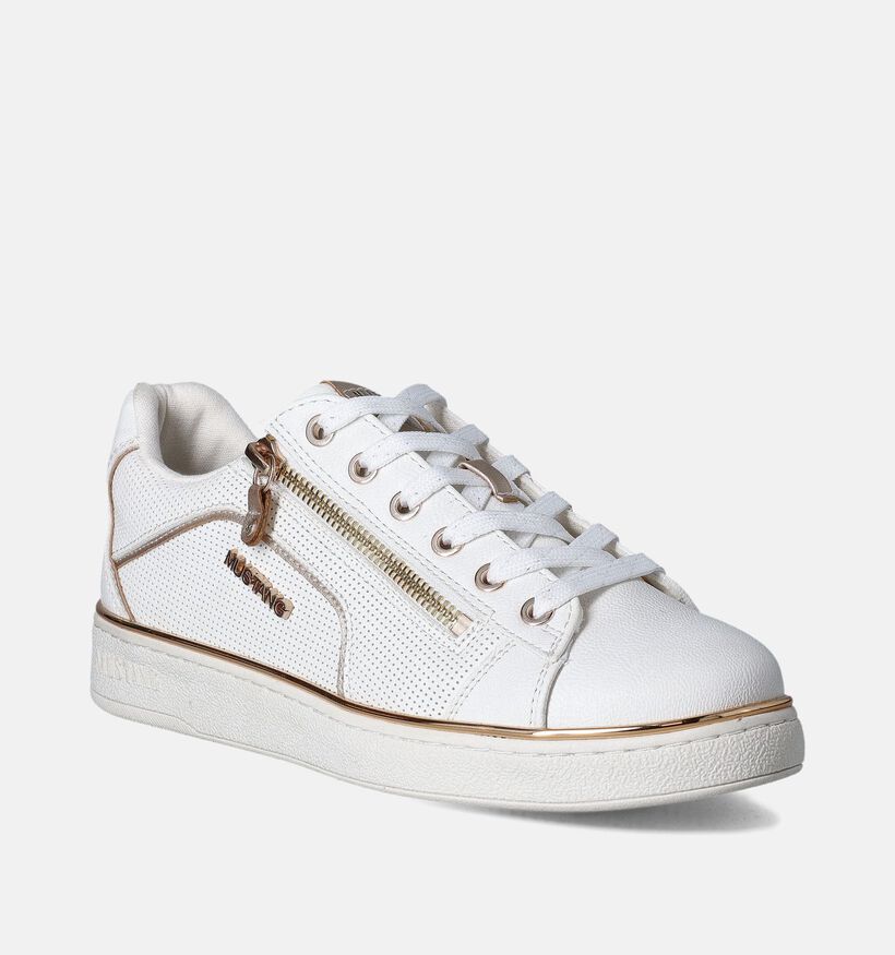 Mustang Chaussures à lacets en Blanc pour femmes (351253) - pour semelles orthopédiques