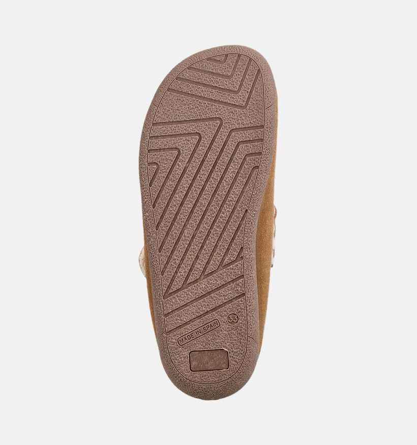 Milo & Mila Pantoufles en Cognac pour filles, gar&ccedil;ons (381138) - pour semelles orthop&eacute;diques