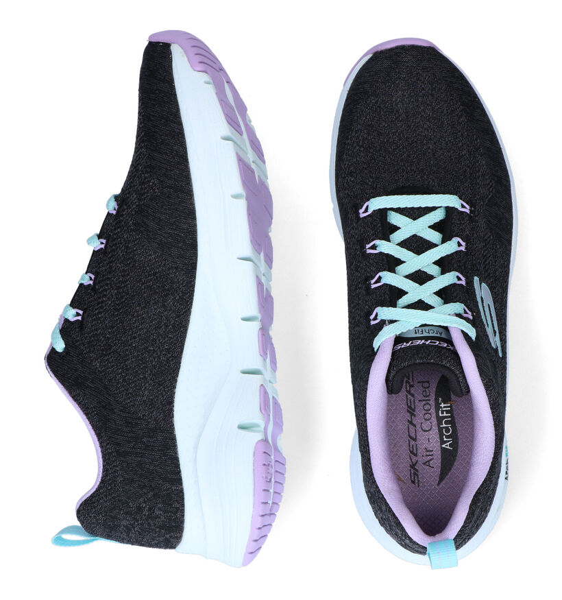 Skechers Arch Fit Comfy Wave Blauwe Sneakers in stof (310701)