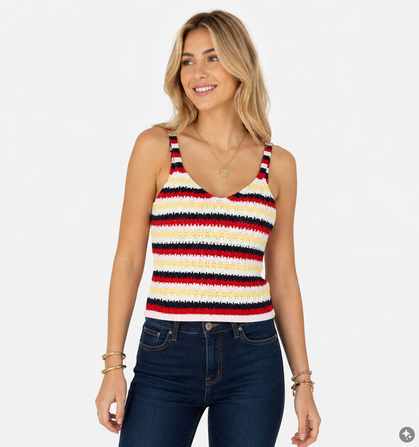 Pieces Gigi Rode/Multi Top voor dames (372375)
