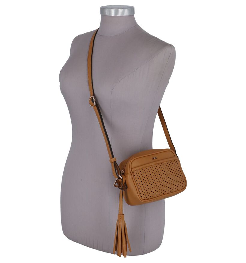 Cognac Crossbody Tas BOO! Alejo in kunstleer (245905)