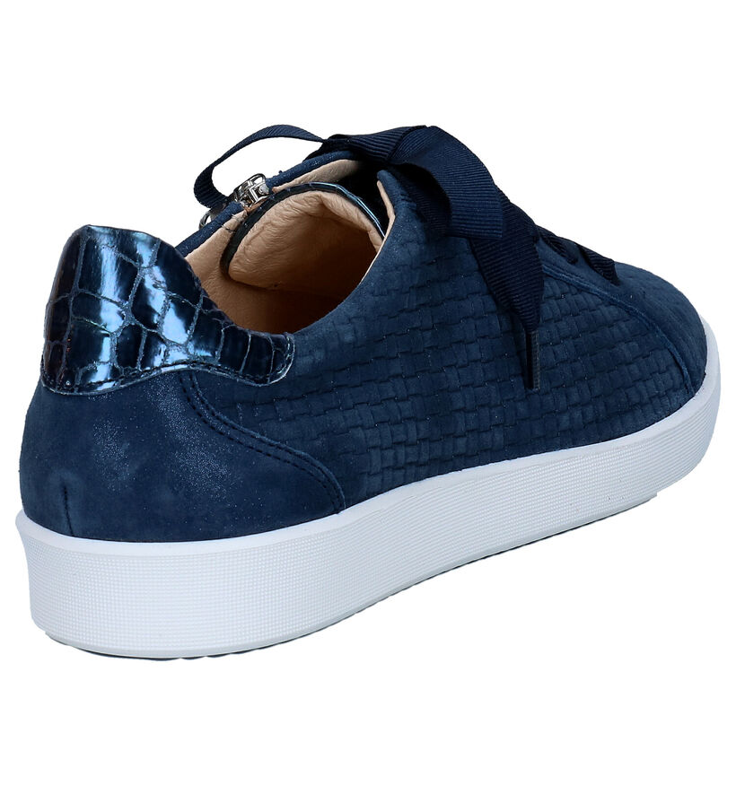 Softwaves Blauwe Rits-Veterschoenen in nubuck (289994)