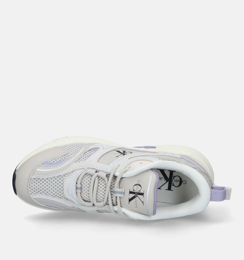 Calvin Klein Retro Tennis Baskets en Écru pour femmes (326392) - pour semelles orthopédiques