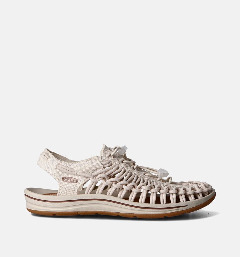 Keen Uneek Canvas Sandales plates en Beige pour femmes (356498)