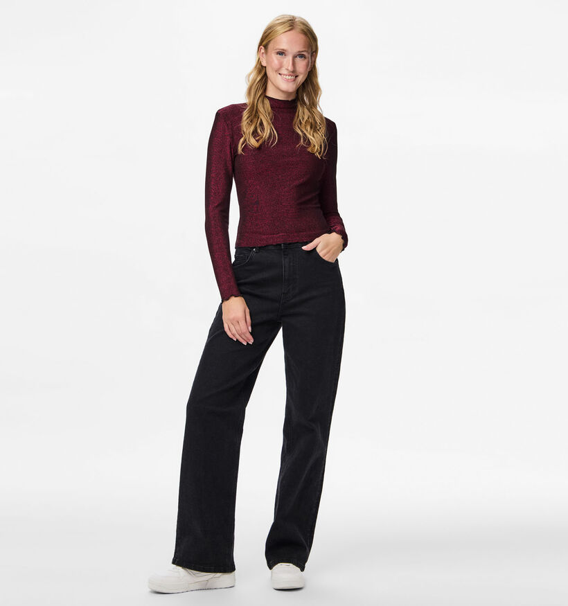 Pieces Sandra Longsleeves en Bordeaux pour femmes (365632)