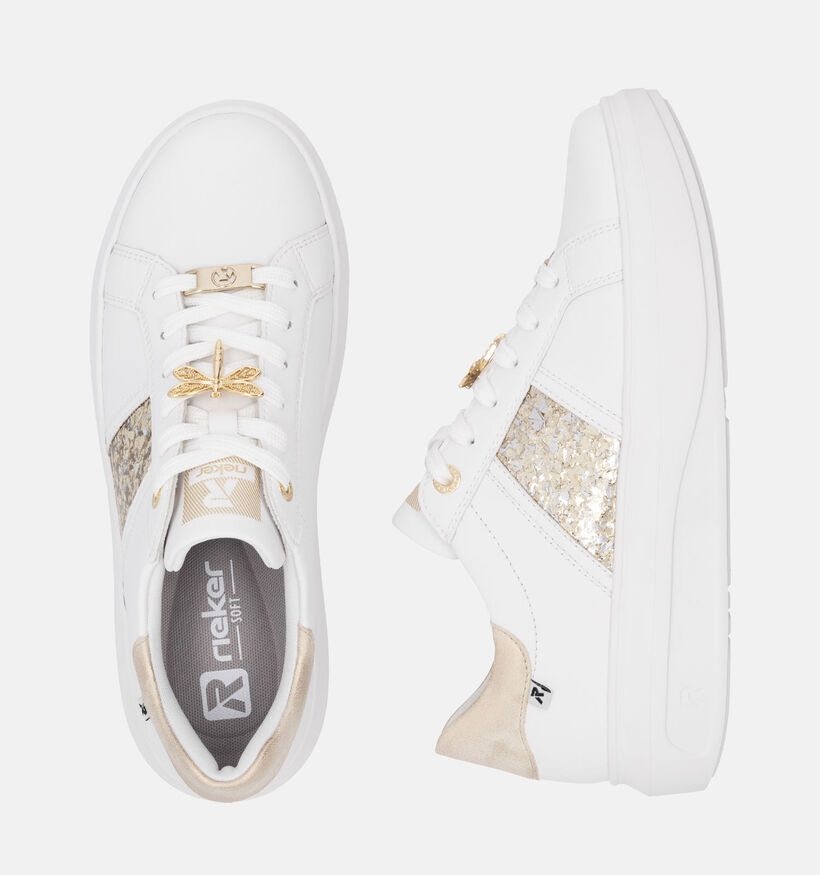 Rieker Witte Veterschoenen voor dames (351242) - geschikt voor steunzolen