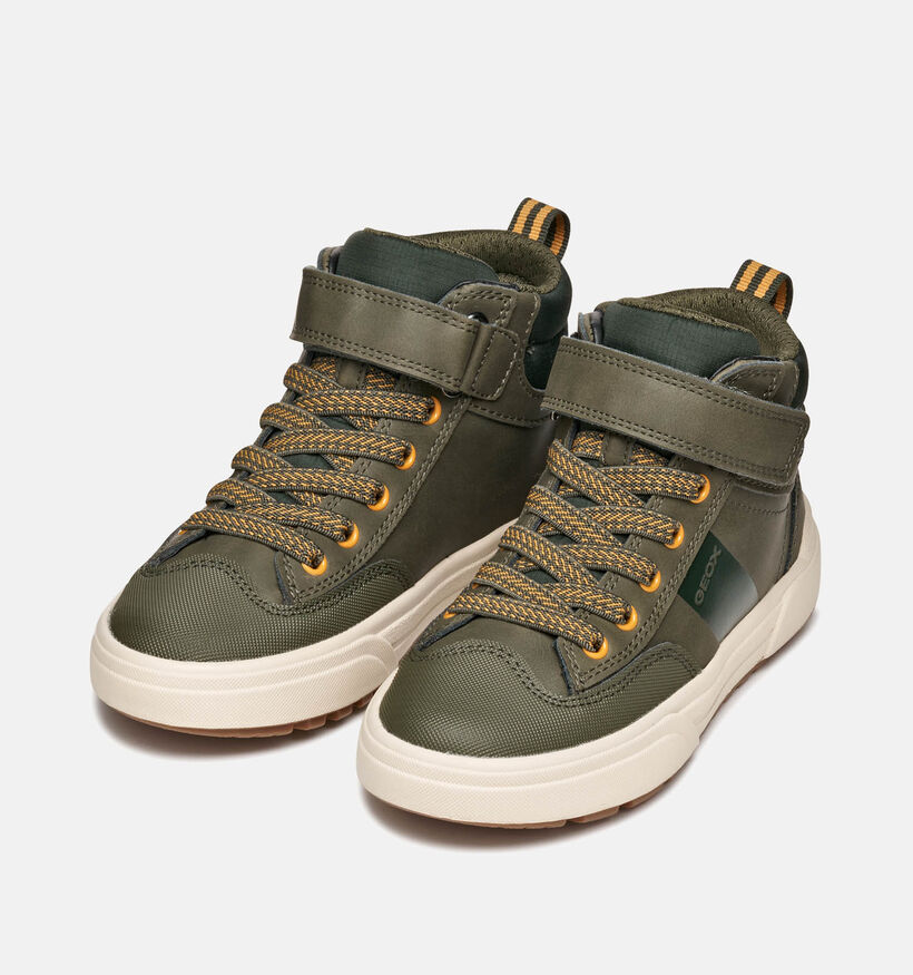 Geox Kaki Groene Hoge Sneakers voor jongens (360367) - geschikt voor steunzolen