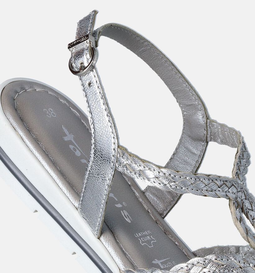 Tamaris Zilveren Gevlochten sandalen voor dames (354866)