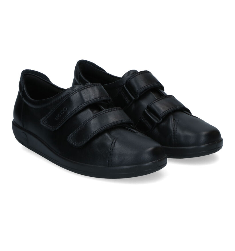 Ecco Soft 2.0 Chaussures à velcro en Noir pour femmes (314895) - pour semelles orthopédiques