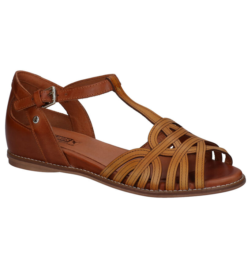 Pikolinos Cognac/Ecru Sandalen in leer (289267)