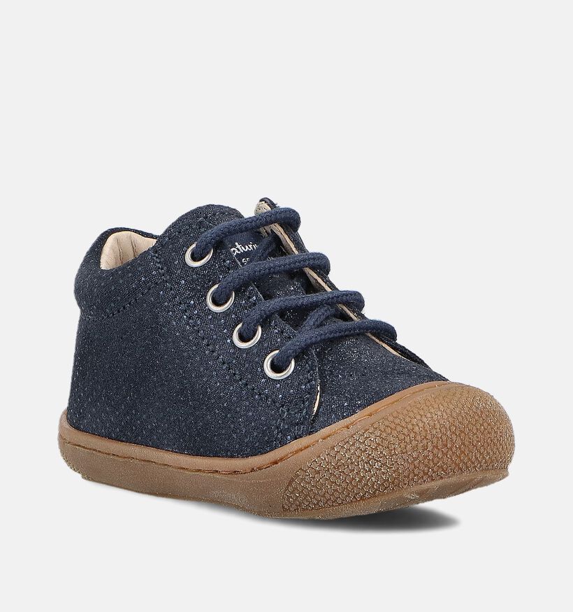 Naturino Cocoon Zip Suede Blauwe Babyschoenen voor meisjes (364264) - geschikt voor steunzolen