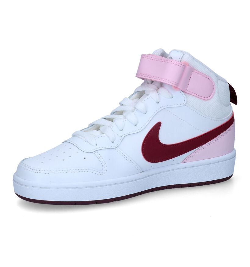 Nike Court Borough Witte Sneakers in kunstleer (312201)