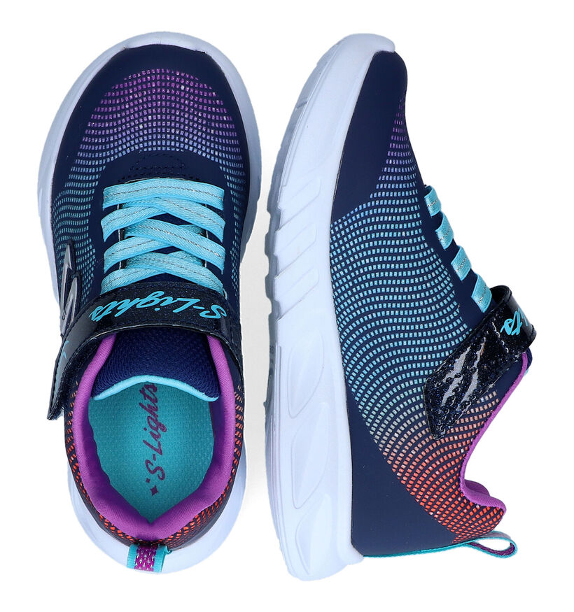 Skechers Slights Flicker Flash Blauwe Sneakers voor meisjes (318197)